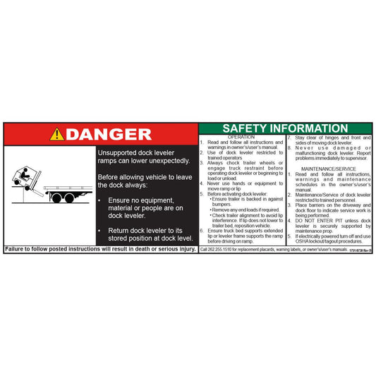 1751-0730 Decal, Safety Information - Poweramp