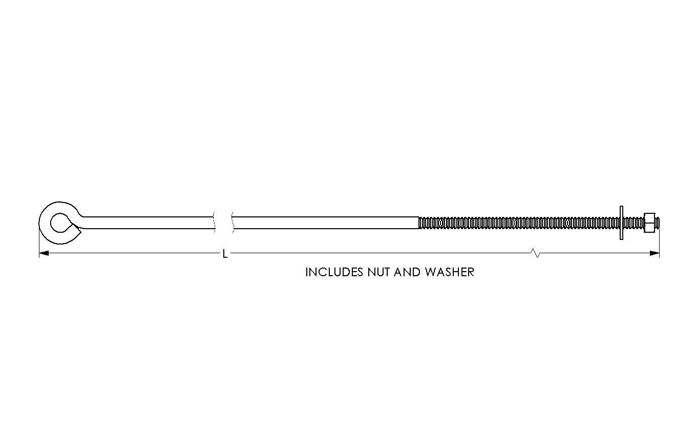 586-1362 Spring Rod Adjuster For 10' Leveler (66" Lg) W/11" Of 5/16" - 18 Thread - Serco