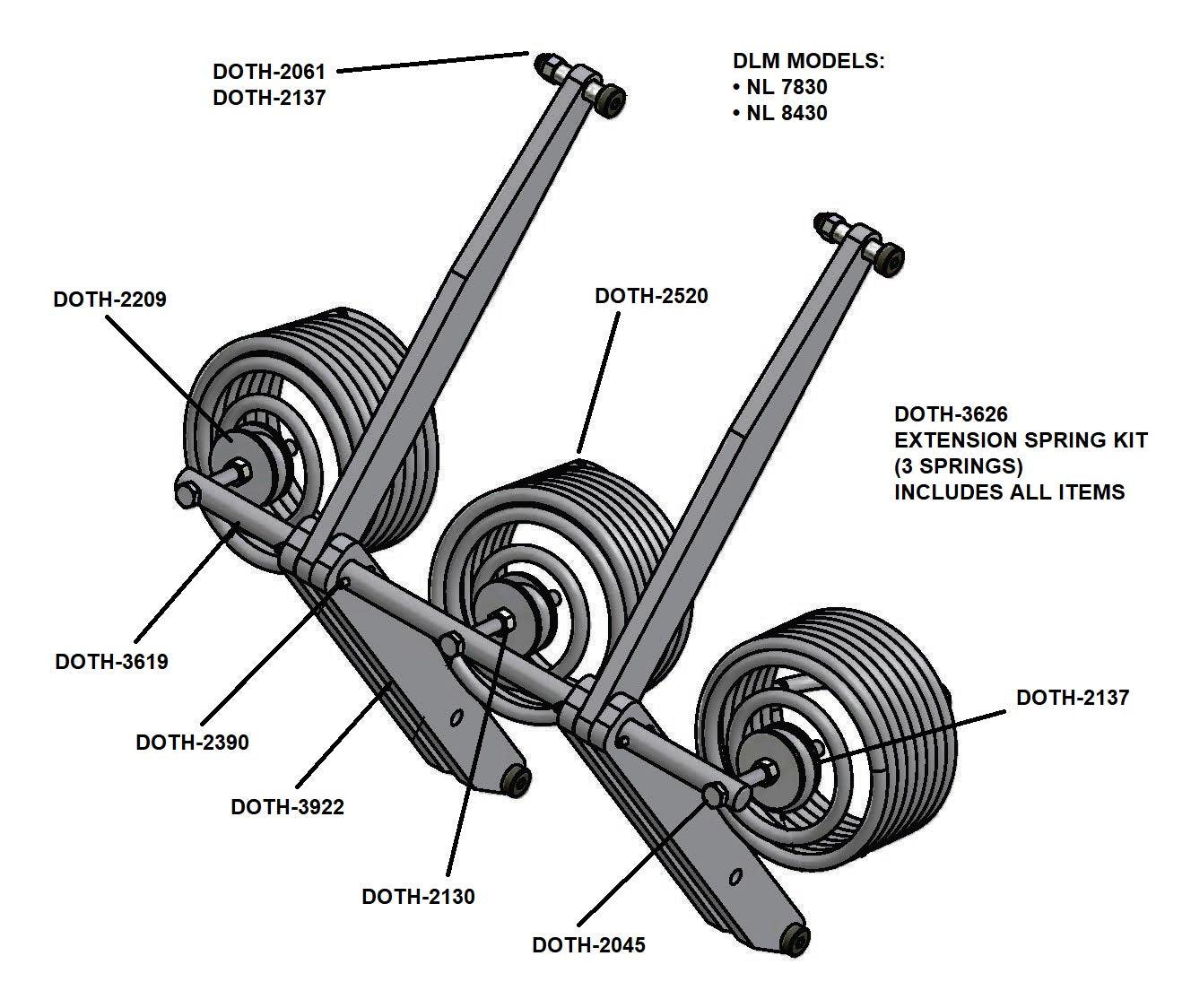 DOTH-3626 Spring Linkage Assembly - 3 Spring - Poweramp