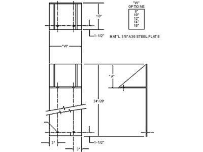 MF12-A-24 Above Dock Bumper Mounting Bracket - 12" Wide - Excel Solutions