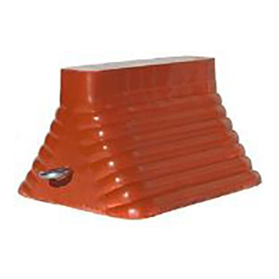 Orange Rubber Wheel Chock with Optional Chain