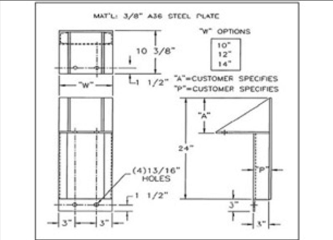 MF10-A-P10 Above Dock Bumper Projection Brackets - Excel Solutions